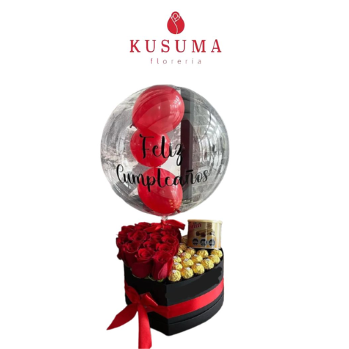 R92- Box Corazon con Globo Personalizado